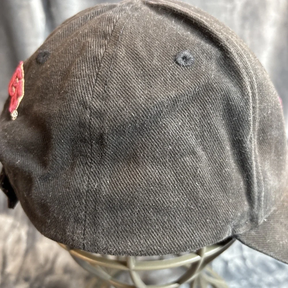 Vintage Virginia Tech Cap Black Hat 3D Embroidered Cotton Strapback‎ Distressed